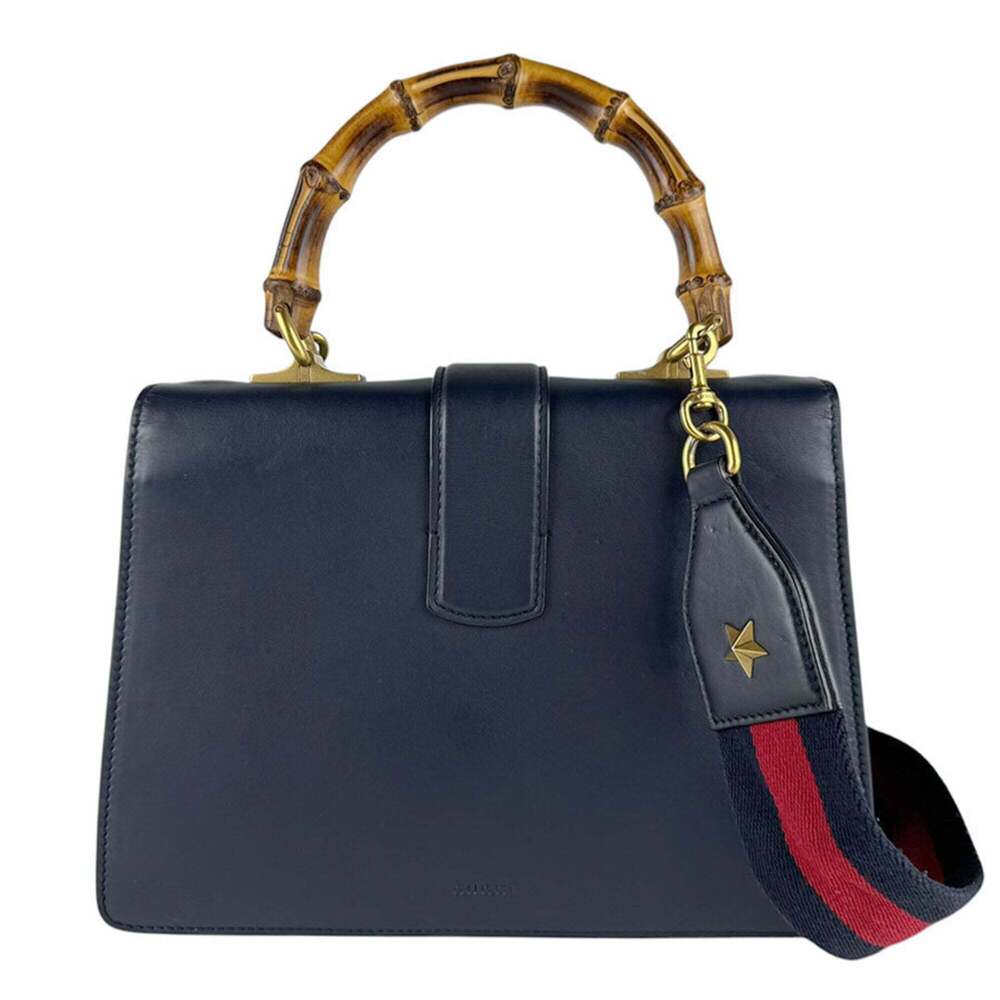GUCCI Red Leather Bamboo Shoulder Bag - Picture 3 of 14